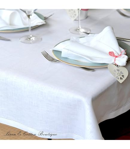 Artoid Mode Tovaglia in cotone e lino, rettangolare, 140 x 220 cm