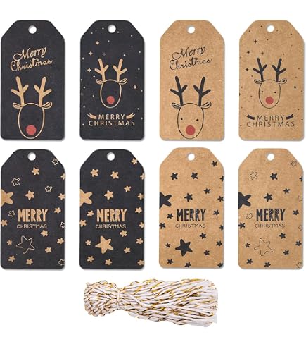 RUSPEPA Rouleau De Papier Cadeau De Noël Kraft – Motif Renne Noir Pour Emballage Cadeau De Vacances – 43 Cm X 10 M