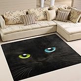 Use7 Schwarzer Teppich für Wohnzimmer und Schlafzimmer, 160 cm x 122 cm