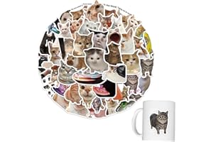 MUVONZI 50 Pcs autocollants drôles de mèmes, Chats Meme, autocollants de mode graffiti colorés en vinyle imperméable pour ordinateur portable et planche à roulettes