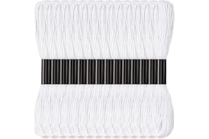 AXMRU 14 Skeins White Embroidery Threads 120 Yards Friendship Bracelet String for Beginners Bracelet Thread for DIY Bracelet Making