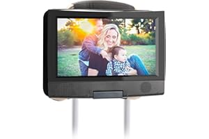 Hikig Soporte universal para reposacabezas de coche, reproductor de DVD, soporte universal para reposacabezas de coche para reproductores de DVD portátiles de 7 a 11 pulgadas con pantalla giratoria,