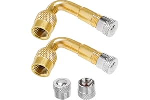 Bolatus Przedłużenie zaworu pod kątem 45 stopni, 2 sztuki, przedłużka do wentyli samochodowych, motocykla, rowerów, skuterów