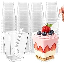 Dessertbecher 150 Ml Dessertbecher Monoporzionen 150 Ml – 50 Stück, Transparent – Für Eis, Snacks & Co