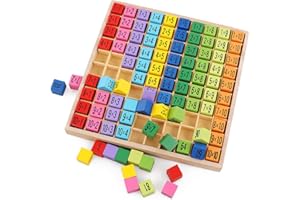 Heatigo 1 x 1 nauka liczb dla uczniów szkół podstawowych, drewniana tablica do liczenia, zabawka matematyczna, kolorowa drewniana zabawka rzutowa, liczenie, gry matematyczne, zabawka edukacyjna dla