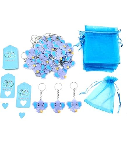 60 Bomboniere Baby Shower Con Orsetti - Portachiavi, Sacchetti Organza, Etichette Kraft Per Feste Bambini - Foto 6