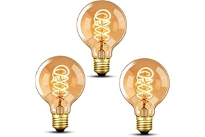 NUODIFAN Edison Vintage Glühbirne E27, 3 Stück Dimmbar 4W LED Lampe Warmweiß 2700K Led Leuchtmittel Glühbirne E27 Ideal für Nostalgie und Retro Beleuchtung im Haus Café Bar