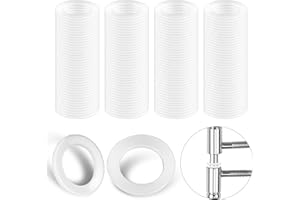 ALAHUGYEF Fitschenringe Zimmertüren Kunststoff, 100 Stk Flach Unterlegscheiben Nylon Distanzscheiben, Türscharnier Fitschenringe Montageringe für Zimmertüren, 15x10x2mm, 15x10x1mm