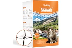 NieKilig Filet Chat Balcon Renforce, 8x3m Filets de Sécurité, Barrière Chat pour Balcons, Terrasses, Fenêtres, Lucarnes et Portes
