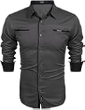 Herrenhemd Langarm Baumwolle - Business Freizeithemd Regular Fit