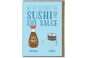 BRAINBOX CANDY Zabawna zabawna kartka z życzeniami urodzinowymi 'Sushi and Soy Sauce'