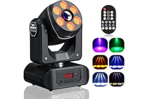 WZYBUTA Moving Head Party Licht LED Bühnenlichter - 110W RGBW Disco Licht DMX-512 Stroboskoplicht mit Fernbedienung 8 Muster 8 Farben für DJ Geburtstag Effektstrahler Club Bar Lichttechnik