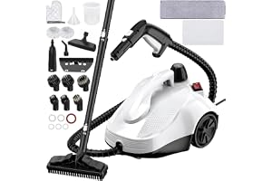 Violety Steam Cleaner with 22-Piece Accessories & 1527ml Tank, 5-Speed Adjustable Heavy Duty Canister Steamer with 5m Extra-Long Cord, Multipurpose Steam Mop for Home Floor Cleaning, Grime, Grease