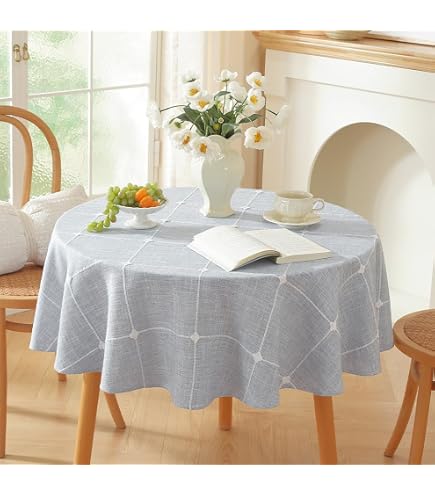 Nappe Fête Design Lotus Nappe Lavable Effet Lin MIULEE – 140x240 Cm, Polyester Hydrofuge, Anti-taches, Couleur Crème Nappe Facile Entretien Machine