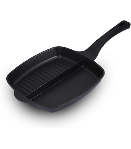 Pentola A 2 Scomparti Sitram 28 Cm, In Alluminio Pressofuso, Rivestimento Antiaderente Effetto Pietra