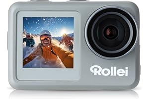 Rollei Action-Cam 9s Plus I 4K 60fps Unterwasserkamera mit Selfie-Display, Bildstabilisierung, Zeitraffer, Slow-Motion, Loop Funktion I Wasserdicht bis 10m, 65,5 x 43,8 x 26,5 mm