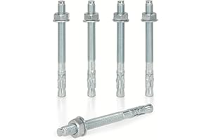 KM TRADE Bolzenanker - Schwerlastanker aus verzinktem Stahl mit ETA Zulassung, Option 7 - M10 x 120 mm, fixierbare Dicke: 50 mm - 10 Stück