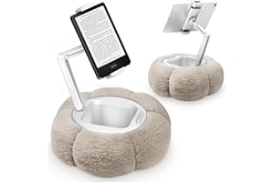CreaDream Support de Tablette Pumpkin pour Kindle iPad, Coussin réglable pour téléphone Portable avec Bol à goûter Amovible, Compatible avec Tablette de 4,7 à 13", iPad, iPhone, Samsung Tabs, Kindle