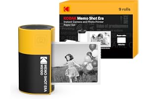KODAK Memo Shot ERA omedelbart digitalkamera för barn och fotoetikettskrivare, vit (kamera med 1 rulle etikettpatron med en knapptryckning)