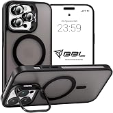 Babilden iPhone i&ccedil;in Kılıf Kamera Korumalı Magsafe Wireless Şarj &Ouml;zellikli Mat Şeffaf Renkli Standlı Kılıf (Lens Hediyeli) (S