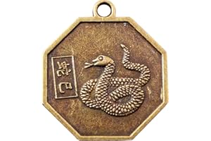 FENGSHUISALE Colgantes del zodiaco chino Tai Chi Pakua Feng Shui W cinco elementos hilo W bolsa de regalo Y1043 (serpiente)