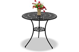 Centurion Supports POSITANO Garden & Patio Black Cast Aluminium Bistro Table