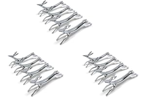 BMTick, portaposate "Dancing Deer", per coltelli, forchette e cucchiai, confezione da 12, colore: argento