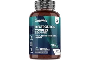 WEIGHTWORLD Electrolitos Keto Sin Azúcar 930mg - 180 Comprimidos Veganos - Magnesio, Potasio, Sodio, Calcio y Cloruro que Aportan Sales Minerales para Deporte para 6 Meses, Sin OGM ni Gluten