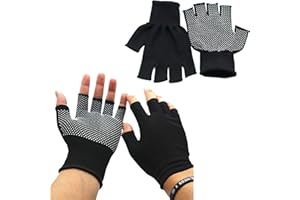 KkaFFe Lightweight Gloves, Men and Women Half-Finger Slip Breathable Fingerless Work Gloves for Construction Nylon Fitness Cycling Motorcycle Gloves (5 Half Finger)