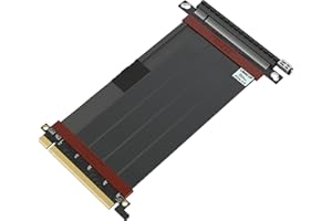LINKUP - Ultra PCIe 4.0 X16 Câble Riser [Testé sur RTX4090 RX6950XT x570 B550 Z690] Blindé à Très Haut Débit Support Vertical Jeux PCI Express Gen 4┃Prise 180 Degrés (15cm)-Compatible 3.0 Gén3 & TT-