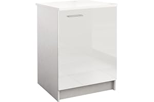 BERLIOZ CREATIONS Berlioz créations Basso Mobile da Cucina 1 Porta, Pannelli di Particelle, Bianco, 60 x 60 x 85 cm