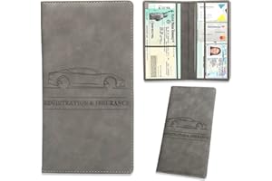 JNYUTEEN Cartera para Documentos Coche, Cartera Organizadora De Guantera De Cuero PU, Carpeta Documentos Coche Porta Documentos para Viaje Accesorios de Coche para Tarjetas Licencia de Conducir