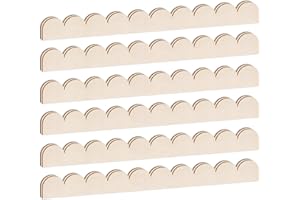 JSIWOTH Scalloped Wooden Moulding Trim - 12-Pack Wood Wave Trim Edge Decorative for Cabinets, Window, Door, Mirrors & DIY Nursery Decor (40cm x 4cm, Unfinished Basswood)