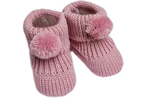 Nursery Time Royal Icon Newborn Baby Boys Girls Booties Knitted Pom Pom Booties Soft Baby Bootees NB-3 Months 116-377