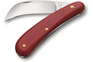 Victorinox, Pruning Knife M, Swiss Army Pocket Knife, Small, Garden, Multi Tool, Blade, curved, Red