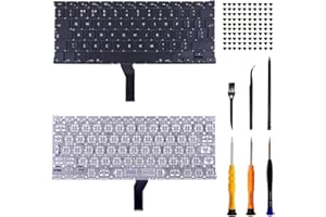 ZHUROUPU Replacement Keyboard UK layout for Macbook Air 13" A1369 (Mid 2011) / A1466 (Mid 2012 to Mid 2017) with Keyboard Screws and Repair Tools, UK Standard Big Enter key keyboard Replacement