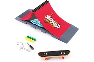 KETIEE Finger Skateboard Ramps Sets, Mini Fingerboard Skateboard Ramps Deck Truck Skate Park Kit Ultimate Parks Training Props Finger Toys for Kids Birthday Gift (A)