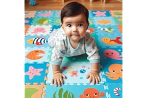 A-Z® Foam Play Mat for Babies | Baby Play Mat | Baby Mats for Floor Play | Soft Mlay mats for Floor | Interlocking tiles(60 x 60 x 1cm)