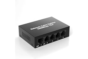 RYTAKI PRO Répartiteur Ethernet RJ45 Haute Vitesse 1 à 4, 1000Mbps Switch Ethernet Hub RJ45 pour Cat 5/5e/6/7/8, Multiprise RJ45 Doubleur Ethernet prenant en Charge 4 appareils partageant Internet en même Temps