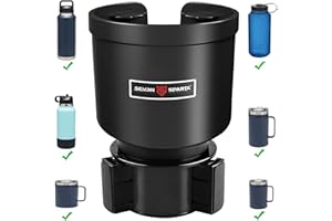 Seven Sparta Upgraded Car Cup Holder Expander Adapter with Offset Adjustable Base, Compatible Yeti 14/24/36/46oz Ramblers, Hydro Flasks 32/40oz, Other Large Bottles Mugs in 3.4''-4.0'', Black, NCPB-0