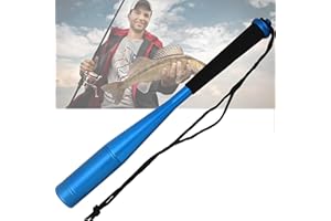 YUEMING Fishing Bat 24.7CM Diameter Fishing Bat Tool Aluminium Alloy Head Fish Priest with Foam Handle and Lanyard, Fishing Hammer Knock, Fish Sticks