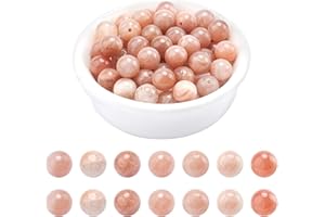 arricraft 1 hebra 47 Cuentas Redondas de Piedra Solar Natural, Piedras Preciosas Originales de 8 mm para Hacer Joyas, Agujero: 1 mm