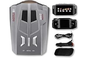 KF-PREMIUM KF Premium V9 16-Band 360° Car Trucker Laser Radar Detector with Speed & Voice Alert Warning System for Anti-Speed Trap, Red-Light Cameras, and Full Road Coverage