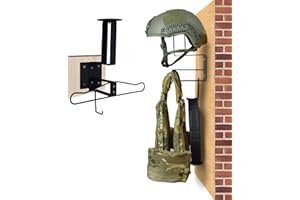 ULIONTAC Taktischer Zubehör-Präsentationsständer Eisen mit Helmhalter Mehrzweck-Wandhalterungs-Organizer für Motorrad-, Fahrrad- und Sportausrüstung