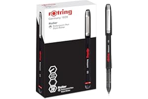 rOtring bolígrafo rollerballpunta de aguja (0,5 mm) para una escritura precisatinta negra12 unidades