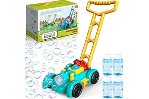 BGIUSQF Burbujas de Jabon Niños, Cortadora de Césped Maquina Burbujas, Pompas Cortadora de Césped Jardín para Niños con 4 Burbujas, Bubble Machine para Fiesta Al Aire Libre Boda
