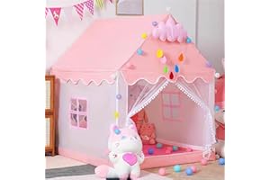 Aolawco Namiot dziecięcy ze światełkami, domek do zabawy dla dzieci, namiot do zabawy, dla dzieci, do pokoju dziecięcego, dekoracyjny namiot do czytania i pokoju zabaw, dla małych dzieci w wieku 3-13