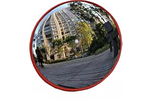 ROYALSWILL Convex Mirror, Traffic Mirror Wide Angle Security Curved Convex Road Mirror 130 Degrees 45cm Traffic Driveway Safety Convex Mirror Driveway Mirror Monitor Mirror for Blind Spot Security Surveillance