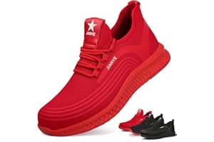 ISOOUS Obuwie Ochronne Męskie Damskie Lekkie Oddychające Obuwie Robocze ze Stalowy Nosek Antyprzebiciowe Antypoślizgowe ​Trampki Ochronne