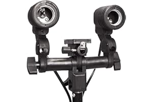 PYXEL STUDIO Studio Photo E27 Professional Twin Lamp Holder Swivel Socket Bulb with Umbrella Bracket for Flash Light Lighting Monolight E27 Bulb